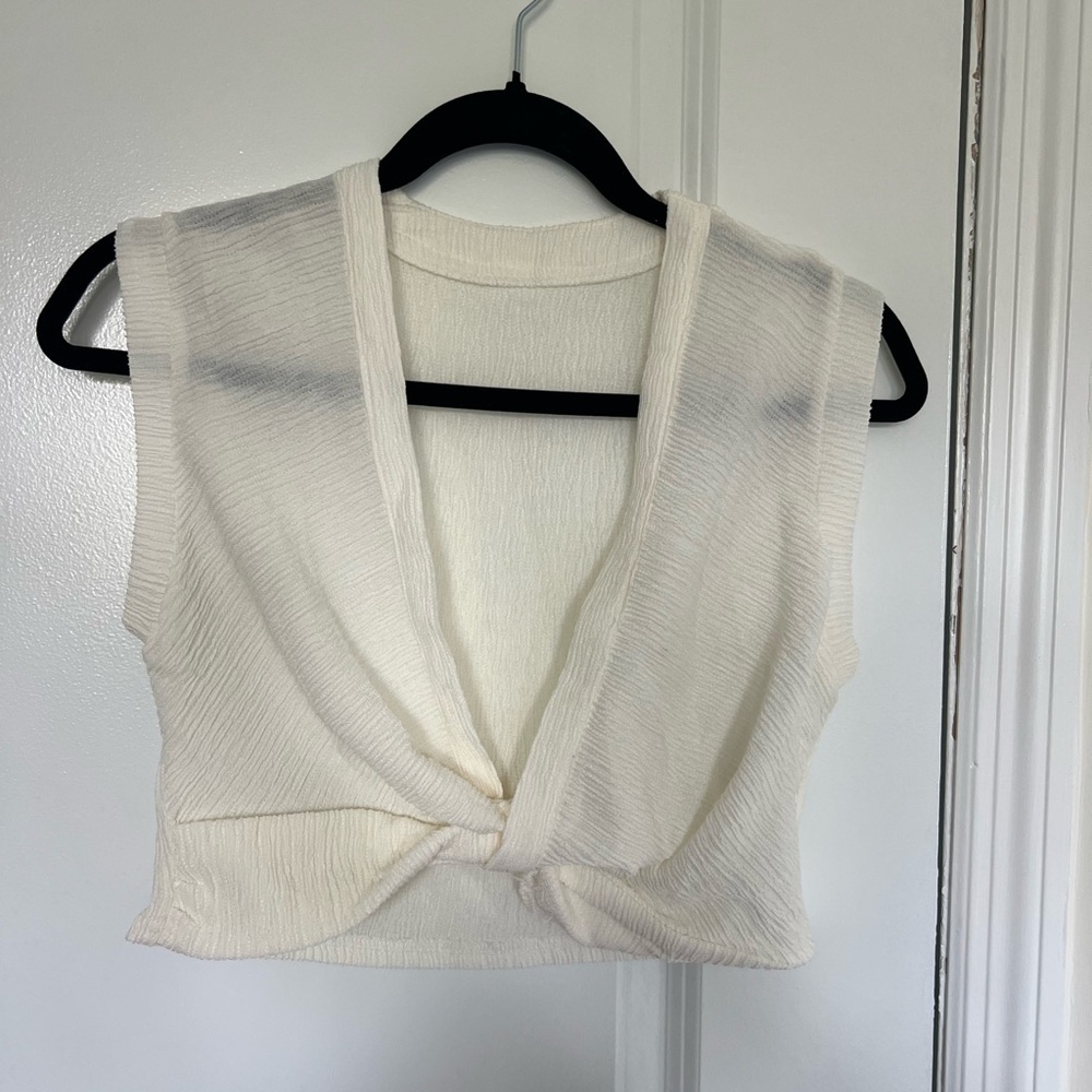 Elegant Cream Sleeveless Top